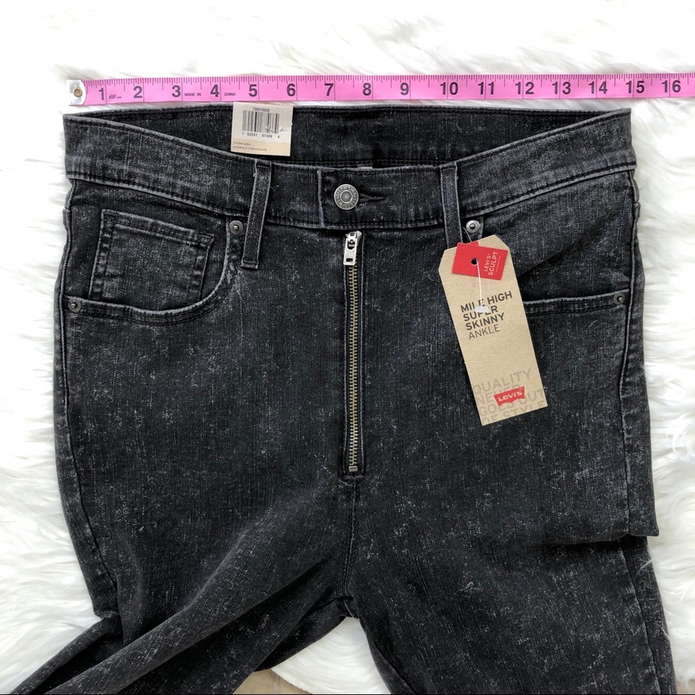 NWT Levi’s Mile High Super Skinny Ankle Moto Jeans - Picture 7 of 8